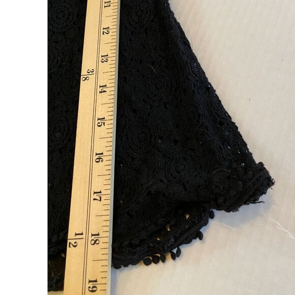 L&B Black Eyelet Rayon Trapeze Dress with Elasticized Shoulder Size L/XL Witchy - Picture 9 of 11